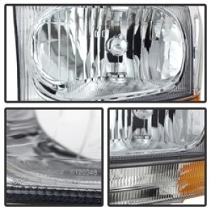 Ford F-350 Super Duty Headlights with Bumper Lights - Front - SPYDER - xTune Crystal w/ Bumper Lights - Chrome - `99-`04 Ford F-350 Super Duty Headlights with Bumper Lights - Front - SPYDER - xTune Crystal w/ Bumper Lights - Chrome - `99-`04
