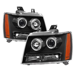 Chevrolet Suburban 2500 Headlights - Front - SPYDER - xTune Halo Projector w/LED - Black - `07-`14