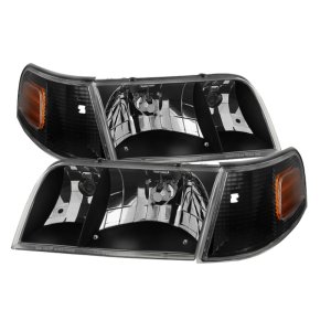 Ford Crown Victoria Headlights - Front - SPYDER - xTune Crystal w/ Corner Lights - Black - `98-`11