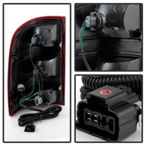 GMC Sierra Tail Lights - Rear - SPYDER - xTune OEM Style - Red Smoked - `07-`13