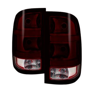 GMC Sierra Tail Lights - Rear - SPYDER - xTune OEM Style - Red Smoked - `07-`13