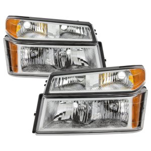 Chevrolet Colorado Headlights - Front - SPYDER - xTune OEM w/ Bumper Lights - Chrome - `04-`12