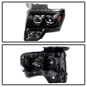 Ford F-150 Headlights - Front - SPYDER - xTune LED Halo Projector - Black - `09-`14