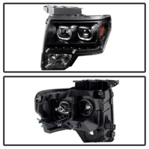 Ford F-150 Headlights - Front - SPYDER - xTune LED Halo Projector - Black - `09-`14