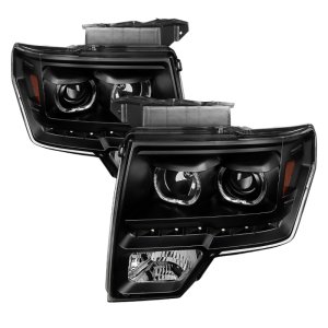 Ford F-150 Headlights - Front - SPYDER - xTune LED Halo Projector - Black - `09-`14