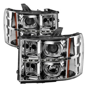 GMC Sierra 1500 Headlights - Front - SPYDER - xTune Projector LED Halo - Chrome - `07-`13