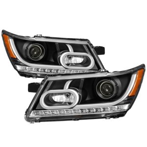 Dodge Journey Headlights - SPYDER - Light Bar DRL Projector - Black - `09-`14
