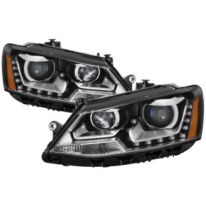 Volkswagen Jetta Headlights - SPYDER - DRL Projector - Black - `11-`14