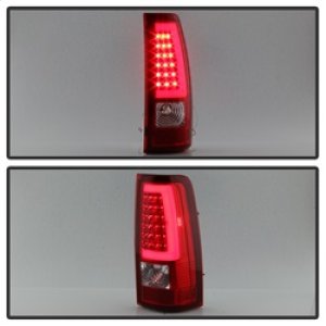 Chevrolet Silverado 2500 Tail Lights - SPYDER - xTune Version 3 Light Bar LED - Red Clear - `99-`02