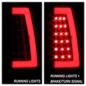 Chevrolet Silverado 2500 Tail Lights - SPYDER - xTune Version 3 Light Bar LED - Red Clear - `99-`02