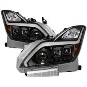 Infiniti G37 Headlights - SPYDER - xTune DRL Light Bar Projector Headlights w/Sequential Turn Signal - Black - `08-`15