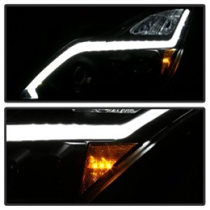 Infiniti G37 Headlights - SPYDER - xTune DRL Light Bar Projector Headlights w/Sequential Turn Signal - Black - `08-`15
