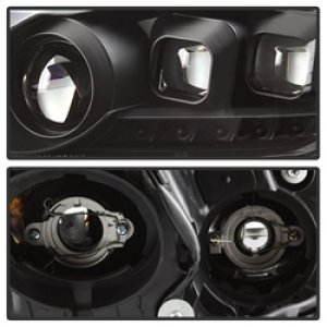 Infiniti G37 Headlights - SPYDER - xTune DRL Light Bar Projector Headlights w/Sequential Turn Signal - Black - `08-`15