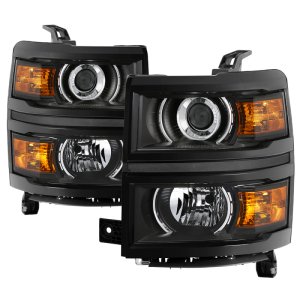 Chevrolet Silverado 1500 Headlights - SPYDER - OEM Projector - Black - `14-`15