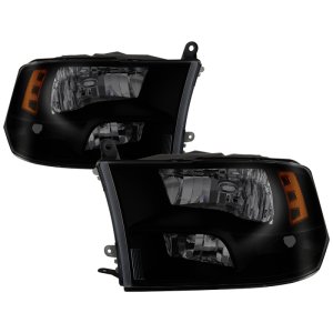 Dodge Ram Headlights - SPYDER - OEM Style xTune (Non-LED) - Black Smoked - `09-`17