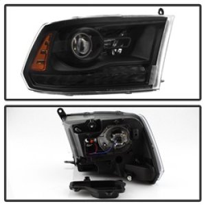 Dodge Ram Headlights - SPYDER - xTune Projector - Black - `13-`17