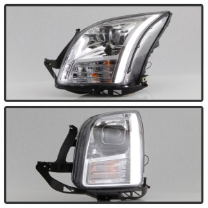 Ford Fusion Headlights - SPYDER - Light Bar DRL Projector - Chrome - `06-`09