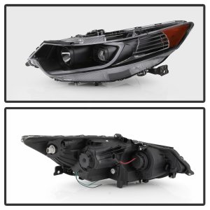 Acura TSX Headlights - SPYDER - Light Bar DRL Projector - Black - `09-`14