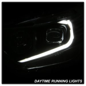 Acura TSX Headlights - SPYDER - Light Bar DRL Projector - Black - `09-`14