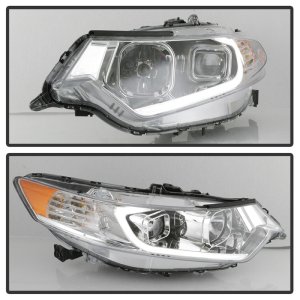 Acura TSX Headlights - SPYDER - Light Bar DRL Projector - Chrome - `09-`14