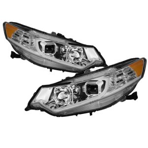 Acura TSX Headlights - SPYDER - Light Bar DRL Projector - Chrome - `09-`14