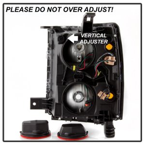 Chevrolet Silverado 1500 Headlights - SPYDER - OEM Style with Chrome Trim - Black - `14-`15