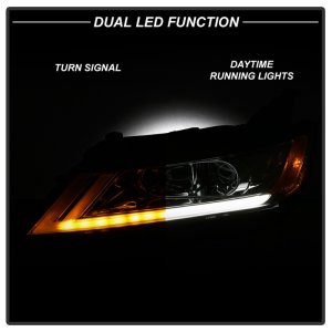 Chevrolet Impala Headlights - SPYDER - DRL Light Bar Projector - Chrome - `14-`18