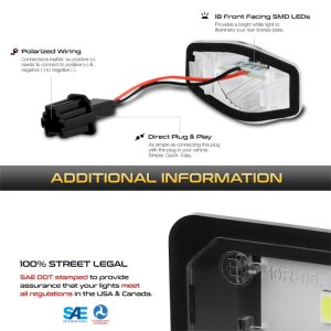 Honda Fit License Plate Bulb Assembly - SPYDER - XTune 5500K - White - `09-`18