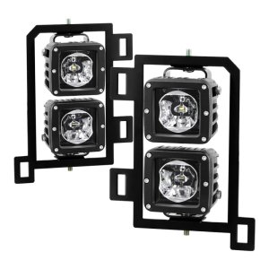 Dodge Ram 1500 Fog Light - SPYDER - Full LED w/Bracket and Universal Switch - Clear - `13-`18