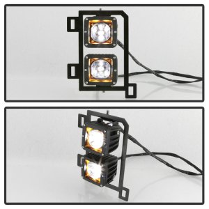 Dodge Ram 1500 Fog Light - SPYDER - Full LED w/Bracket and Universal Switch - Clear - `13-`18