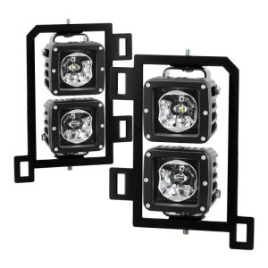 Dodge Ram 1500 Fog Light - SPYDER - Full LED w/Bracket and Universal Switch - Clear - `13-`18