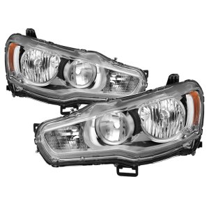 Mitsubishi Lancer Headlights - SPYDER - OE Style xTune - Chrome - `08-`15