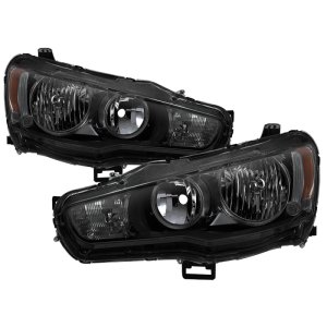 Mitsubishi Lancer Headlights - SPYDER - OE Style - Black Smoke - `08-`15 Mitsubishi Lancer Headlights - SPYDER - OE Style - Black Smoke - `08-`15