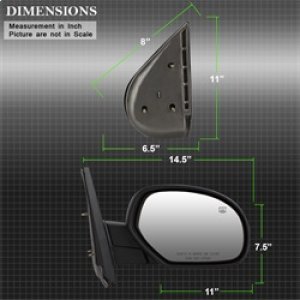 Chevrolet Silverado Side Mirror - Right - SPYDER - Power Heated - Shiny Black - `07-`14