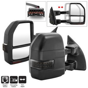 Ford Super Duty Side Mirrors - SPYDER - Telescoping Manual with LED - Smoke - `99-`07 Ford Super Duty Side Mirrors - SPYDER - Telescoping Manual with LED - Smoke - `99-`07