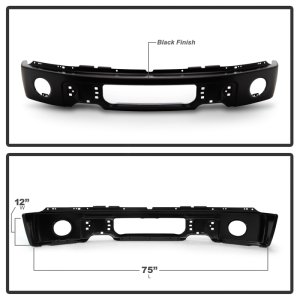 Ford F150 Bumper - Front - SPYDER - w/Fog Light Hole - Black - `09-`14