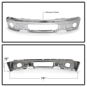 Ford F150 Bumper - Front - SPYDER - w/Fog Light Hole - Chrome - `09-`14