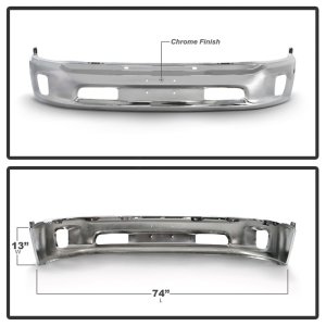 Dodge Ram 1500 Bumper - Front - SPYDER - Bottom w/o Sensor w/Fog Light Hole - Chrome - `13-`18
