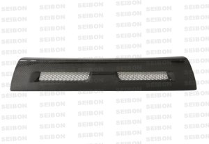 Mitsubishi Lancer Grille - Front - Seibon - Shaved Emblem - Carbon Fiber - `08-`15