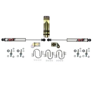 Dodge Ram 3500 Steering Stabilizer Kit - Skyjacker - ADX 2.0 Dual Stabilizer - Polished Aluminum - `98-`02
