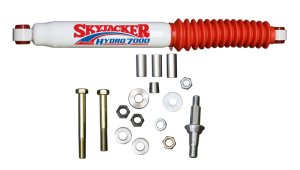 Dodge Ram Steering Damper Kit - Skyjacker - White with Red Boot - `94-`01