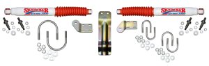 Dodge Ram Steering Damper - Skyjacker - Dual Stabilizer Kit - White/Red - `98-`01