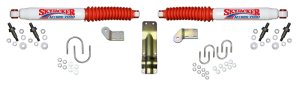 Ford F-350 Steering Damper Kit - Skyjacker - Dual Stabilizer Kit - White with Red - `05-`17 Ford F-350 Steering Damper Kit - Skyjacker - Dual Stabilizer Kit - White with Red - `05-`17