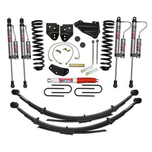 Ford F350 Super Duty Suspension Lift Kit - Front + Rear - Skyjacker - 4-inch Lift with ADX 2.0 Remote Reservoir Monotube Shocks - `05-`07
