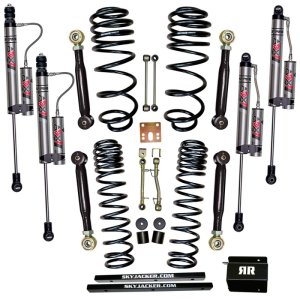 Jeep Wrangler TJ Suspension Lift Kit - Front + Rear - Skyjacker - 2.5in Value Flex Kit + ADX 2.0 Remote Reservoir Monotube Shocks - `97-`02
