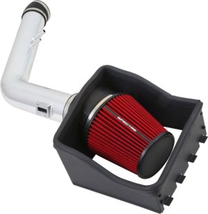 Ford F350 Performance Air Intake - Driver side - Spectre - Polished Aluminum Tube + 2-piece Heat Shield - Polished w/Red Filter - `11-`14 Ford F350 Performance Air Intake - Driver side - Spectre - Polished Aluminum Tube + 2-piece Heat Shield - Polished w/Red Filter - `11-`14