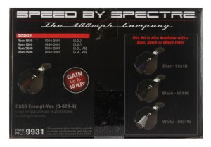 Dodge RAM 1500 Performance Air Intake - Spectre - Cold Air - Polished w/Red Filter - `94-`01 Dodge RAM 1500 Performance Air Intake - Spectre - Cold Air - Polished w/Red Filter - `94-`01