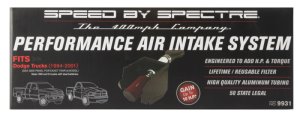 Dodge RAM 2500 Performance Air Intake - Spectre - Cold Air - Polished w/Red Filter - `94-`01