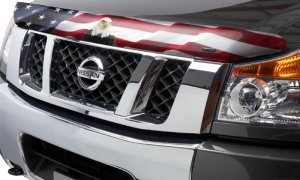 Nissan Titan Hood Protector - Stampede - Vigilante Premium - American Flag - `17-`19