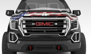 Chevrolet Colorado Hood Protector - Stampede - Vigilante Premium - American Flag with Eagle - `04-`12 Chevrolet Colorado Hood Protector - Stampede - Vigilante Premium - American Flag with Eagle - `04-`12